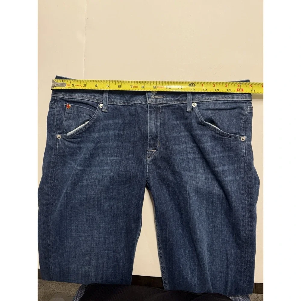 Hudson Jeans Womens Size 31 Blue Denim Dark‎ Wash Collin Flap Skinny Made In USA
